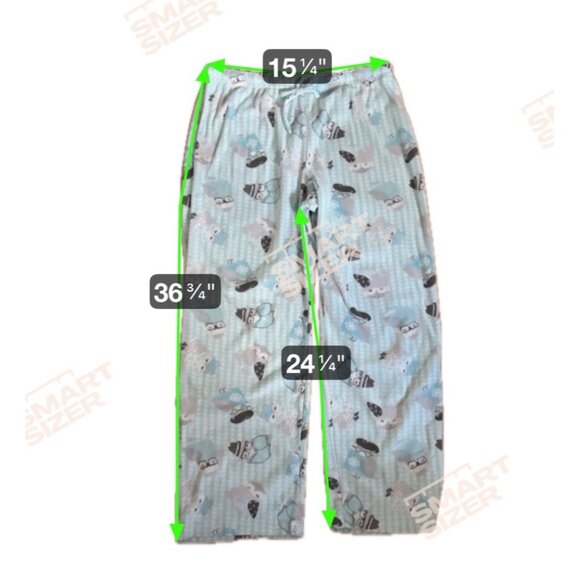 La Vie En Rose Pajama Set XL Womens Winter Fleece Blue Grn Owl Print Lounge Pock - Picture 8 of 8